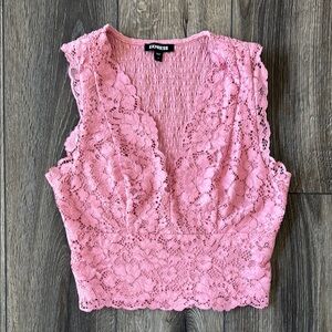 Express Pink Sleeveless Crop Top